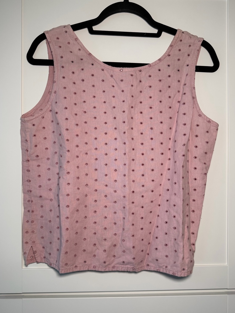 Cut Loose Vintage Y2K Eyelet Pink Tank Top Cottage Fairy Boho Chic Summer Pastel - Picture 4 of 4